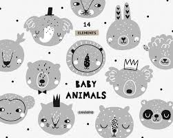 Download Scandinavian Animal Faces Clipart Set Baby Animal Clipart Baby Elephant Svg Vector Cat Svg Instant Download Animals Svg Commercial Use Animal Clipart Baby Clip Art Baby Animals