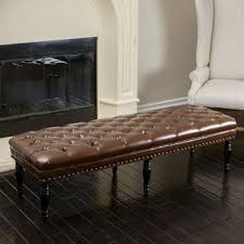 Costco Wholesale Upholstered Bench Bedroom Leather Bench Brown Leather Ottoman