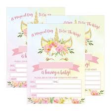 The online customization tool ensures that all text fits neatly within the borders of the template and is perfectly aligned. 25 Pink Blush Gold Girl Unicorn Baby Shower Invitations Cute Floral Printed Fill Or Write In The Blank Invite Flower Shabby Chic Unique Custom Vintage Coed Party Card Stock Paper Supplies Decoration