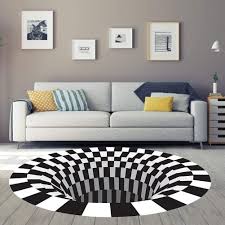 Finding a dining room rug that is both practical and stylish is no easy feat. Round Area Rug Checkered 3d Vortex Optical Illusions Mats Durable Anti Slip Floor Mat Carpet Non Woven Black White Plaid Doormat For Living Dining Room Bedroom Kitchen Walmart Com Walmart Com