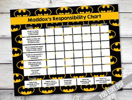 Batman Chore Chart Printable Boys Reward Chart