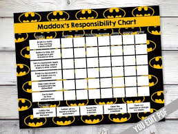 batman chore chart printable boys reward chart