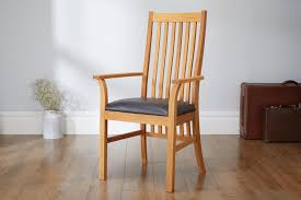 Lansen furniture (set of 1) modern living dining room accent arm chairs club guest with solid wood legs (2, blue) 4.5 out of 5 stars. Lichfield Solid Oak Brown Leather Carver Dining Chair