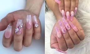 These designs include different shades like pink, white 22. 23 Clear Acrylic Nails That Are Super Trendy Right Now Stayglam