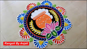 The rice flour finds its way in the making of kolam patterns for pongal. Pongal Rangoli 2020 5x3 Middle Dots Pongal Kolam Pongal Special Sankranthi Peacock Pot Rangoli Video Dailymotion
