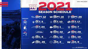 The announcement comes just two weeks before the start. Giants Release Official 2021 Nfl Schedule