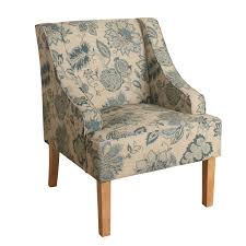 Dark espresso stained pine wood legs. Fabric Upholstered Wooden Accent Chair With Jacobean Pattern Tan Blue And Brown On Sale Overstock 27992700