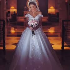 فستان زفاف اوف شولدر ناعم Wedding Dresses Wedding Dress Cap Sleeves Bridal Ball Gown