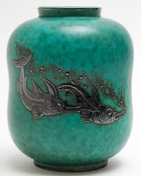 Wilhelm kåge, gustavsberg, argenta art deco ceramic vase decorated. Sold Price Wilhelm Kage For Gustavsberg Argenta Fish Vase Invalid Date Edt