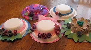 While plate is drying, cut a crest shape out of yellow constructon paper. Pin On Ava S B Day Party Diy Tea Party Hats