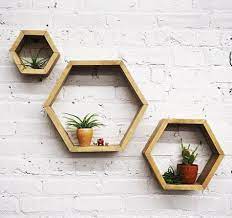 Natural Wood Color Hexagon Shelf For Room Decor Find Complete Details About Natural Wood Color Hex Geometric Shelves Handmade Home Decor Indoor Plant Shelves