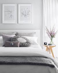 A Simple Way To Brighten Your Bedroom For Summer Grey White And Lilac Bedroom With Flowers Bedroom Night Stands White Bedroom Furniture Bedroom Design