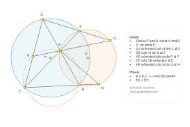 Math Geometry Problem 1239 Intersecting Circles Secant Concyclic Points Congruence Mobile Apps Ipad Iphone Geometry Problems Math Tutorials Online Math