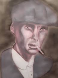 Portrait i nearly finished. This is my 1st attempt at doing a Portrait with  just freehand stencils. I used waterbase paints and an eraser to do the  highlights. On the wrinkles I