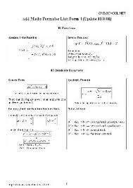 Spm addmath form 4 chapter 1 functions (1 of 3 : Spm Add Maths Formula List Form4