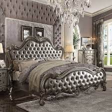 The 3 piece queen bedroom set includes: Versailles Ii Upholstered Bedroom Set Antique Platinum By Acme Furniture Furniturepick