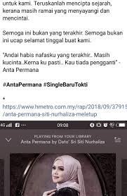 Siti nurhaliza binti tarudin 11 january 1979, kampung awah, temerloh, pahang, malaysia. Mesej Tersirat Lagu Anta Permana Menceritakan Datuk Seri Siti Nurhaliza Nak Bersara Lobak Merah