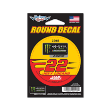 Genuine monster energy nascar #54 kyle bush 3pc sticker sheet car window decals. Joey Logano Champion Round Vinyl Decal