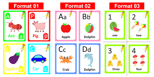 draw flash card alphabet chart and kids picture book