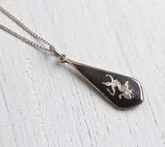 Vintage Sterling Silver Siam Necklace 1940s Black Niello Thai Hindu Jewelry Double Sided Dancing Goddess By M Hindu Jewelry Vintage Sterling Silver Jewelry