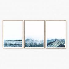 Set Of 3 Nature Printsminimalist Landscape Wall Art Set Etsy Ocean Wall Art Landscape Wall Art Wall Art Sets