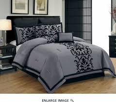 Black And Gray Comforter 8 Piece King Dawson Black And Gray Comforter Set Black And Grey Bedding Grey Comforter Sets Luxury Bedding Sets