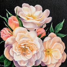 Surreal painting of melting black piano on the beach at sunset, illustration art. Bouquet Of Peonies And Roses On A Black Background Oil Painting On Canvas Painting By Myroslava Voloschuk Saatchi Art