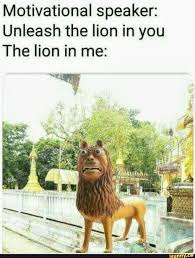 Motivational Speaker Unleash The Lion In You The Lion In Me Ifunny Really Funny Memes Funny Relatable Memes Haha Funny