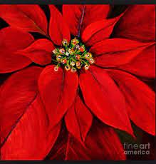 Poinsettia Painting Holiday Painting Christmas Watercolor Christmas Paintings