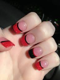 Red And Black Acrylic Nail Ideas Red Amp Black Solar Nails From Friendly Nails Solar Nail Designs Solar Nails Manicures Designs