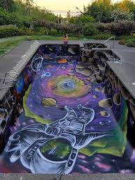 Uma Pintura De Galaxia Em Piscina Que Te Permite Mergulhar Pra Fora Deste Mundo Galaxy Painting Mural Pool