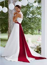 My Dream Wedding Dress Simple With A Train A Bright Splash Of Color And Ribbon I Love This Red Wedding Dresses Davids Bridal Wedding Dresses Bridal Gowns