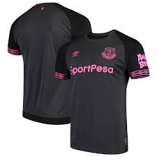 The clean styling of the shirt allows the bright detailing to stand out including the double diamond sleeve elements, sponsor logos and classic. Everton Umbro 2018 19 Away Replica Jersey Black