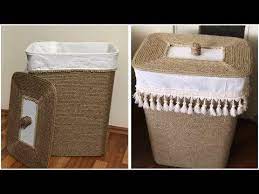 geri donusum ile eski camasir sepetini yenileme hasir sepet yapimi diy laundry basket recycle youtube camasir sepeti ev elisleri sepetler
