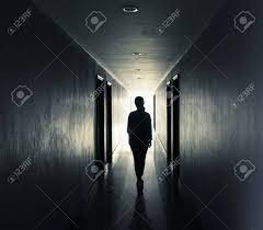 Women Are Walking Alone In The Dark Light At The End Of The Tunnel Concept Stock Photo Picture And Royalty Free Image Image 92677519