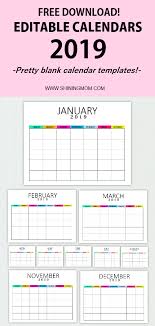Check spelling or type a new query. Free Editable Blank Calendar 2019 Colorful Monthly Template Free Calendar Template Editable Monthly Calendar Blank Calendar