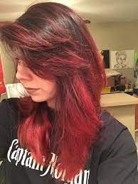 Black And Red Ombre Medium Length Hair Red Hair Black Hair Medium Length Hair Styles Hair Hair Styles