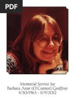 Memorial for Barbara Geoffroy