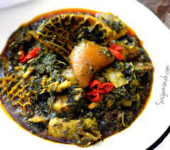 Afang Soup Is One Of The Most Popular Traditional Nigerian Soups It Is Very Nutritious Medicinal And Native To Nigeria Food Nigerian Recipes African Cooking