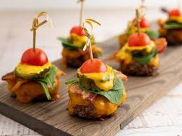 Bacon Cheeseburger Bites Recipe Burger Bites Food Network Recipes Bacon Cheeseburger