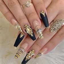 Mostly women, but also men commonly use youtube, instagram, and pinterest to learn how to do the newest and most interesting designs at home. 26 Elegant Black Nails Ideas Aray Blog For Chic Women Black Gold Nails Coffin Nails Designs Gorgeous Nails