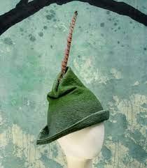 Sherwood Green Crooked Robin Hat W Feather Hand Felted Etsy Hand Felted Robin Hood Hat Hats