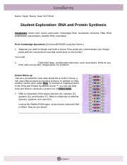 Student exploration rna and protein synthesis gizmo answer key. Protein Synthesis Gizmo Doc Name Skyler Stacey Date Student Exploration Rna And Protein Synthesis Vocabulary Amino Acid Codon Anti Codon Messenger Rna Course Hero