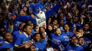 The second child, restless child. Sixers Unveil New Mascot Franklin The Dog 6abc Philadelphia
