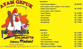 Informasi Harga Ayam Gepuk September 2020