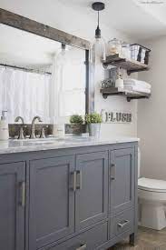 If you're ready to get ahead of the trends, take note of these passing fads and learn how to upgrade your space for. 99 Amazing Farmhouse Bathroom Vanity Decor Ideas Video Gray And White Bathroom Bathroom Vanity Decor Farmhouse Bathroom