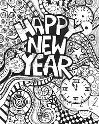 Instant Download Coloring Page Happy New Year Art Print Etsy New Year Coloring Pages New Year Art Coloring Book Art