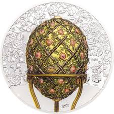 Neden dolayı, doğum günü kutlanıyor? Peter Carl Faberge Rose Trellis 2021 Mongolia 2oz Proof Silver Coin