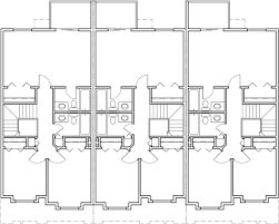 Best row house plans home building. Triplex House Plan Townhouse With Garage Row House T 414
