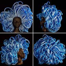 Foam Wig In Blue Created By Foamwigs Uk Foam Wigs Wigs Wig Hat